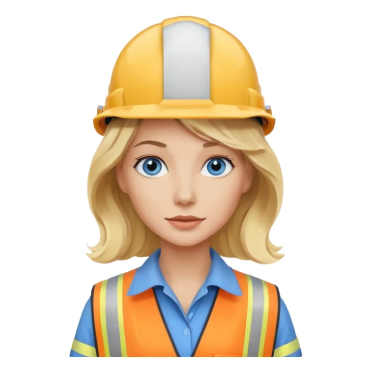 Blonde avec yeux bleus qui est architecte , cheveux ondulés  sticker