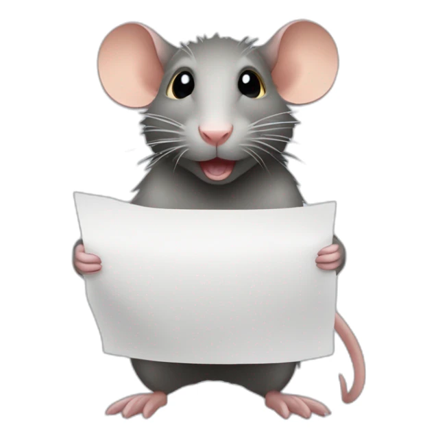 rat with a sheet of paper sticker