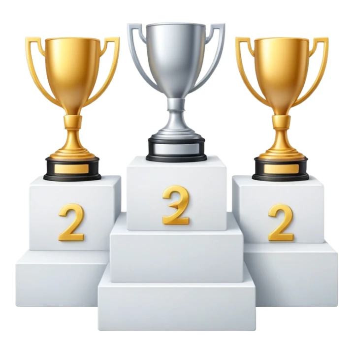 1st 2nd 3rd place podiums with gold silver bronze medals sticker