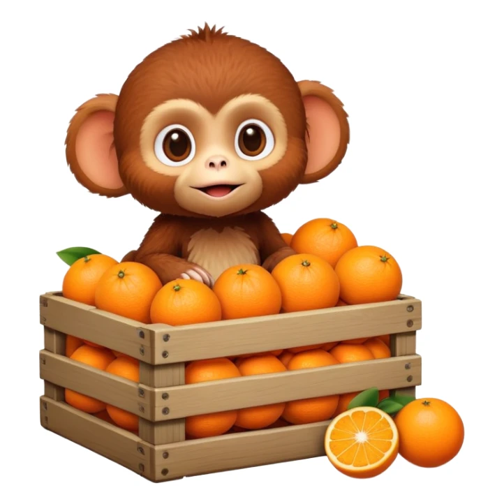 Cheburashka in a crate of oranges sticker