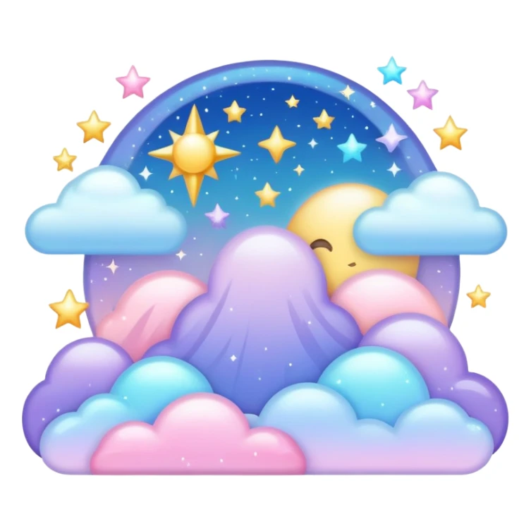 Pastel celestial glistening glossy sparkly shiny glittery scenery  sticker