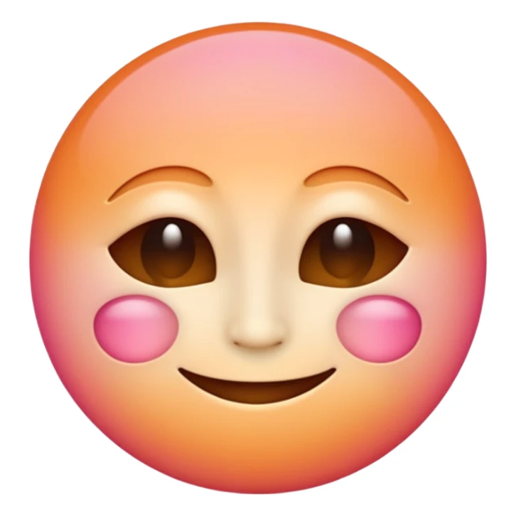 minimalist illustration of a warm glowing emoji face representing anonymous emotional connection. soft orange-pink gradient, gentle smile, organic round form, light diffusion, sense of warmth and intimacy, subtle glow around the edges, smooth and friendly aesthetic. sticker