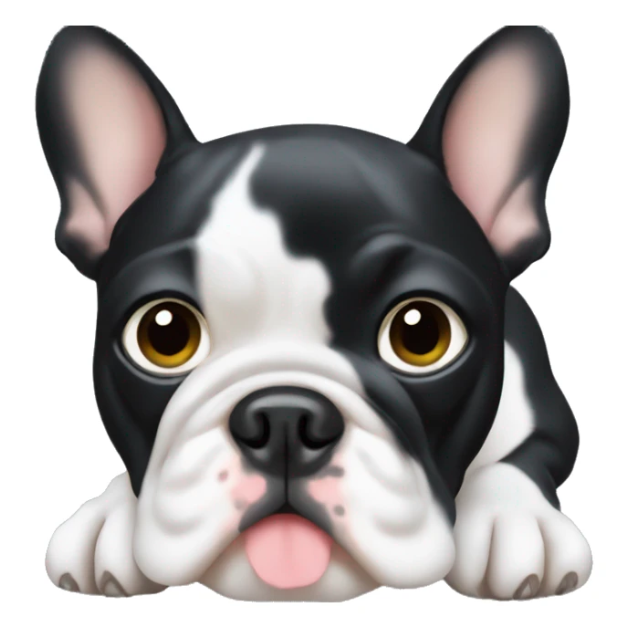 French black bulldog with white spot on chest sticker
