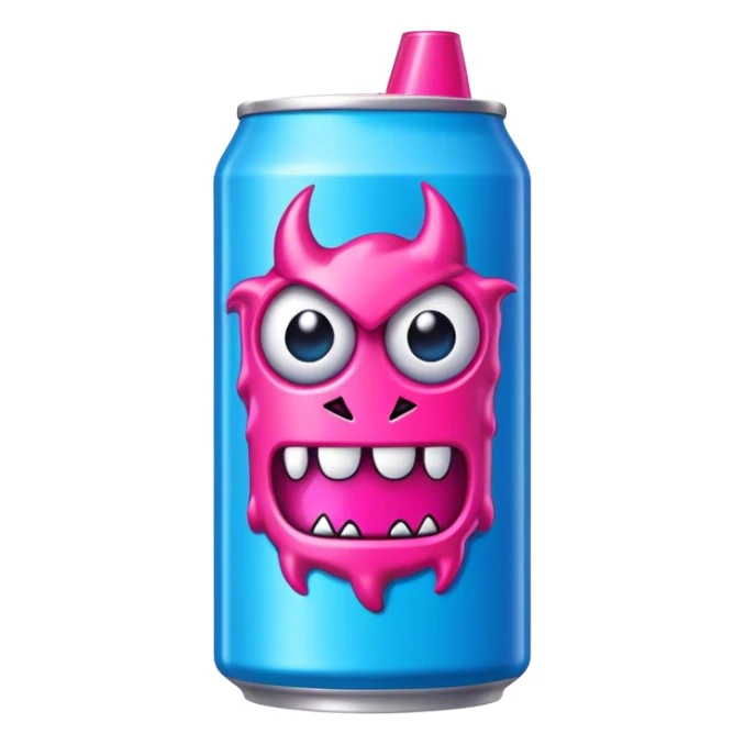 neon pink and blue energy drink "monster" sticker