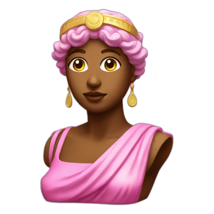 pink greek bust with glowing headband sticker