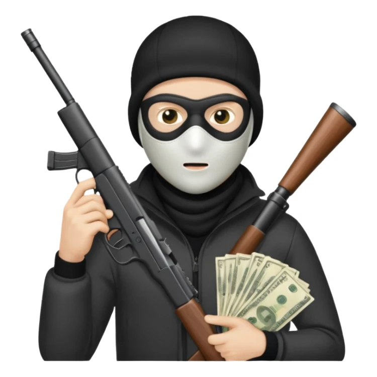 can u do a white guy in a ski mask holding a gun and money sticker