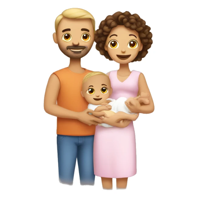 Mom dad and baby sticker