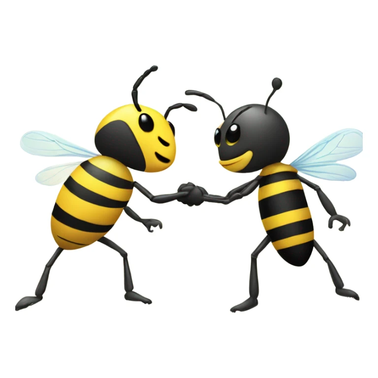 An Ant and a bumble bee holding hands in the park sticker
