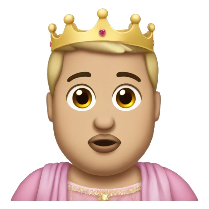 Fat Kanye west in a princess dress sticker