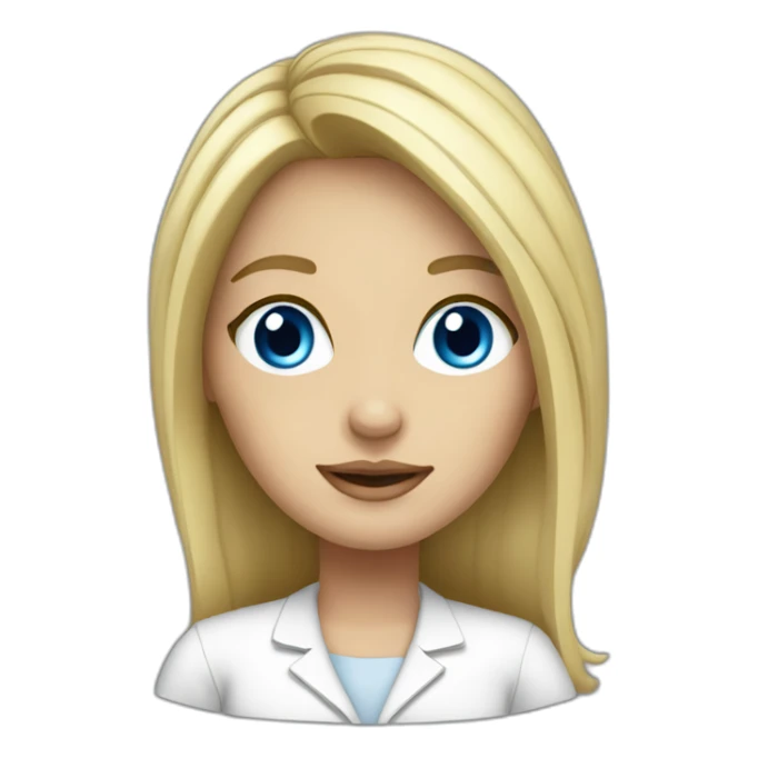 Psycologist girl blonde blue eyes sticker