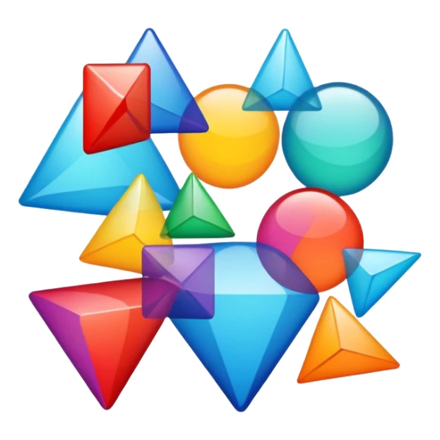 scattered colorful shapes of various colors and forms sticker