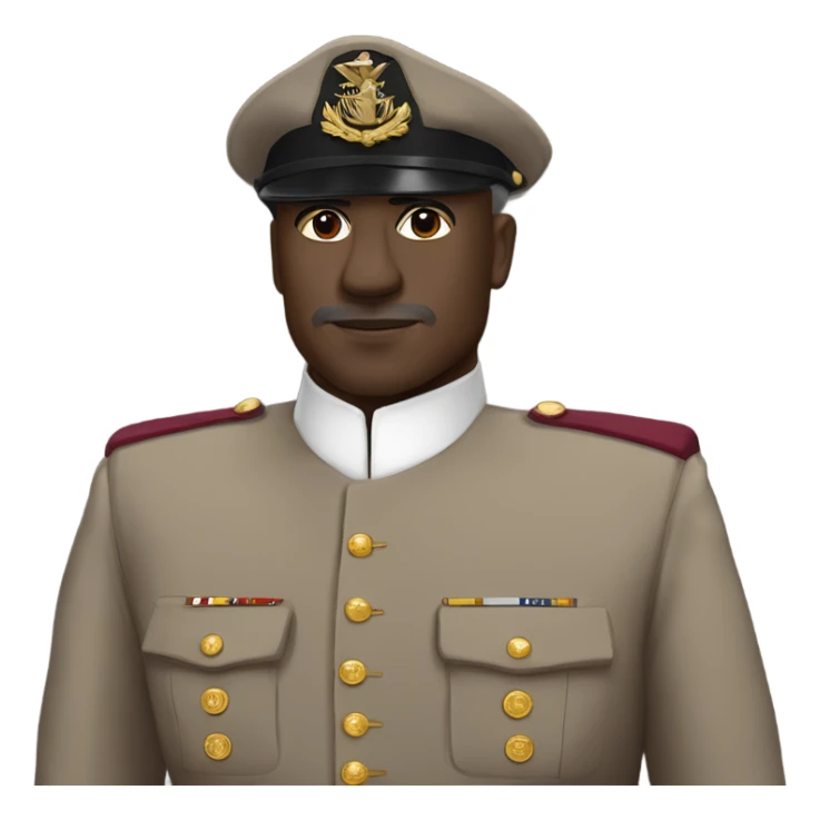 Navy Commander in dress uniform with the colors burgundy and gold sticker