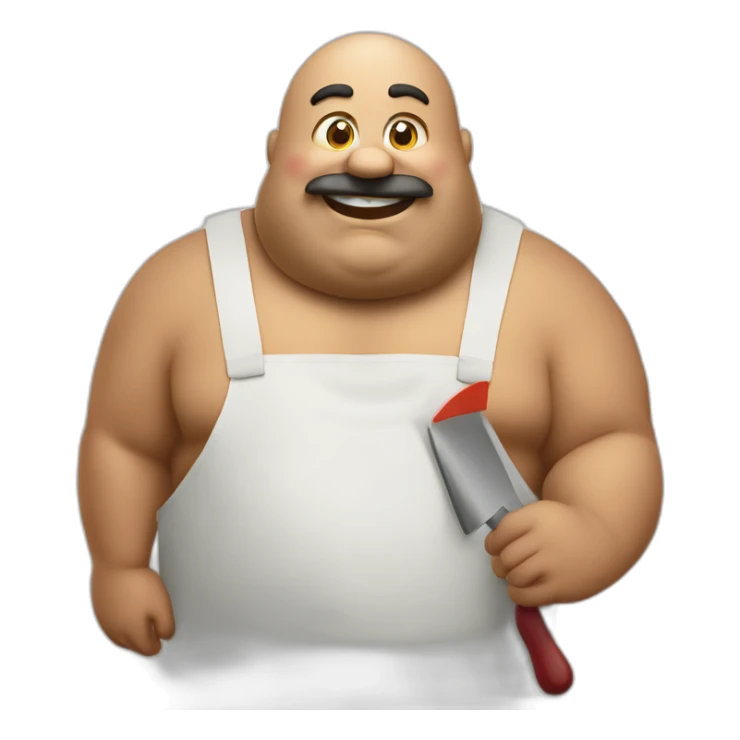 Big Fat man Portuguese with burger and trowel sticker