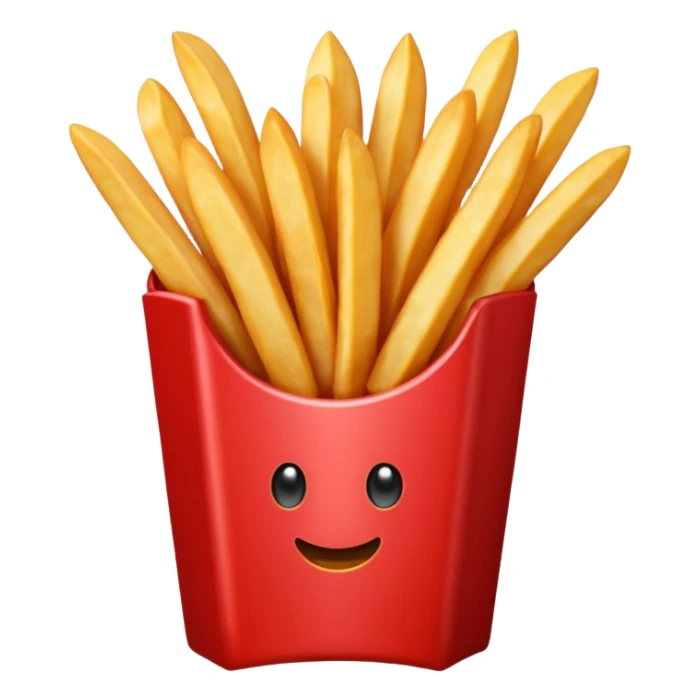 Red French fries emoji render sticker