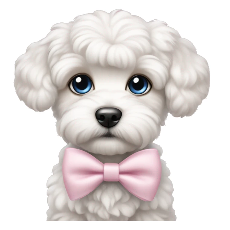 schichon puppy with pale pink bow blue eyes  sticker
