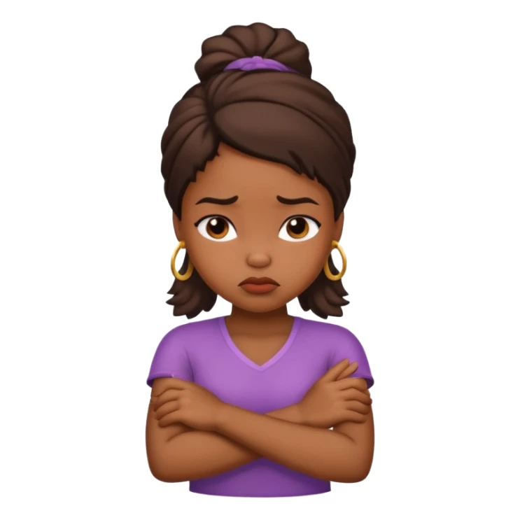 African American girl arms crossed pouting sticker