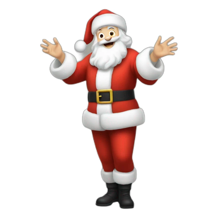 Full height Actively gesturing with hands pale skin Santa Claus sticker