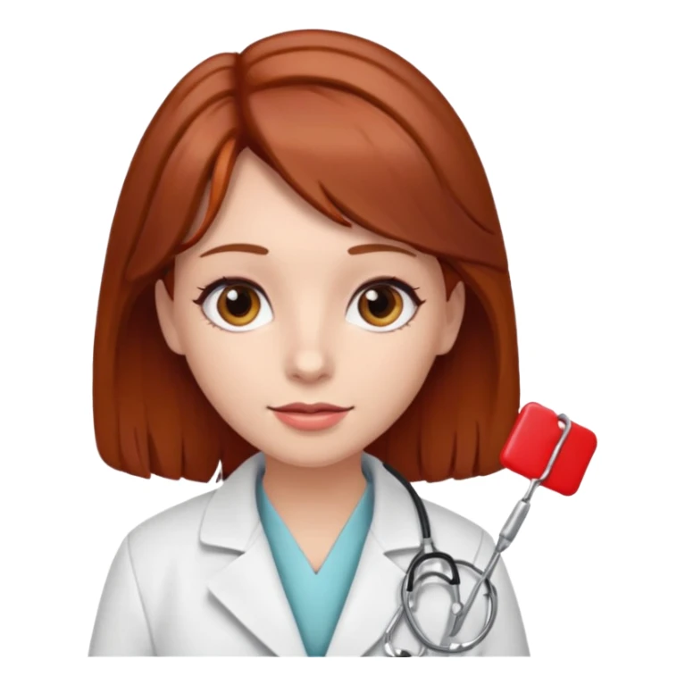 doctor with brown hair and red hairclips  sticker