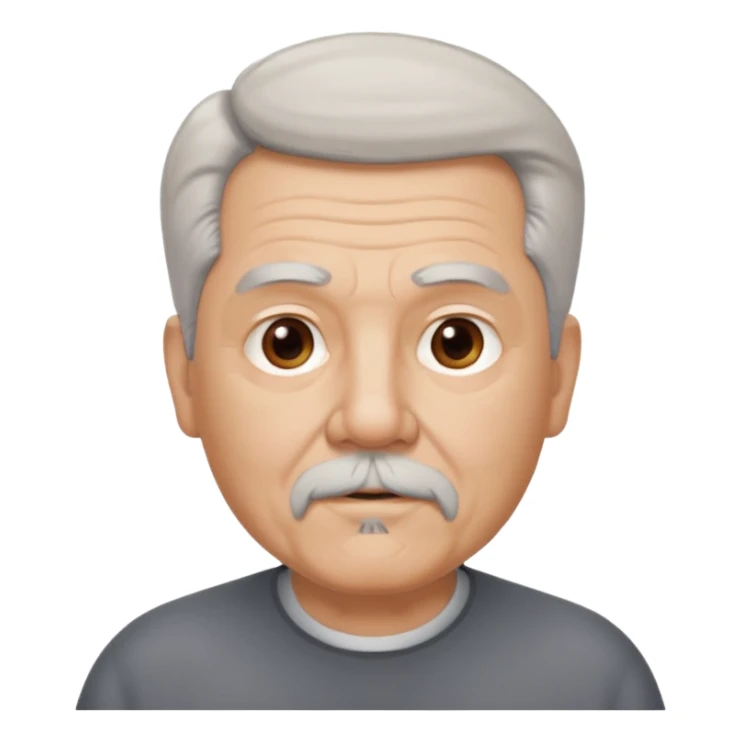 75, goatee, bold, side hair grey, no glasses, chubby sticker