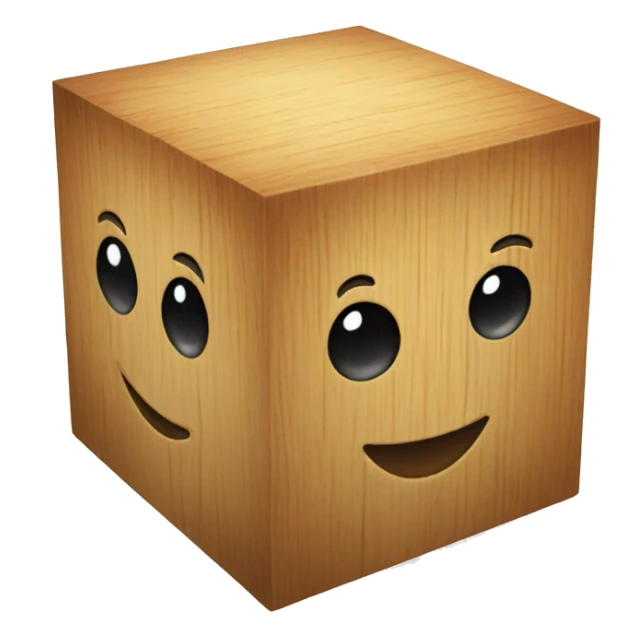 Wooden cube sticker