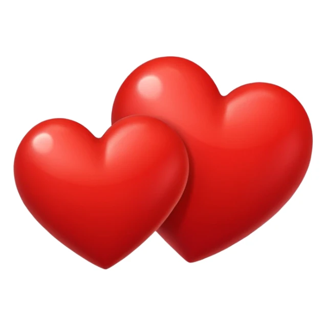 small red heart next to big red heart left heart not as red sticker