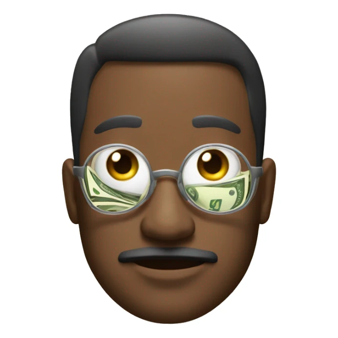 Rich man with money sticker