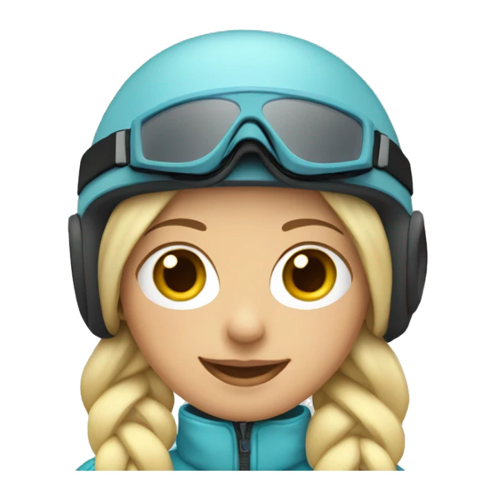Blond girl with braids and a ski helmet and ski goggles  sticker