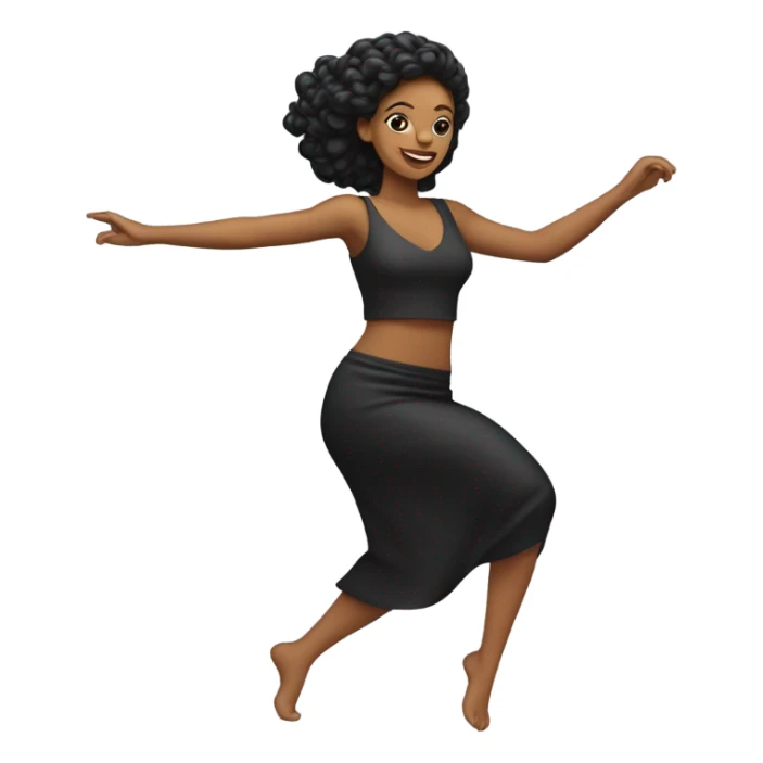 Mujer blanca de pelo negro bailando sticker