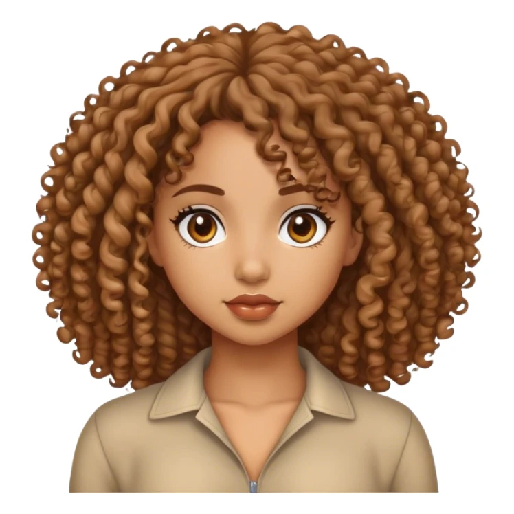 A mulatto girl with curly hair sticker