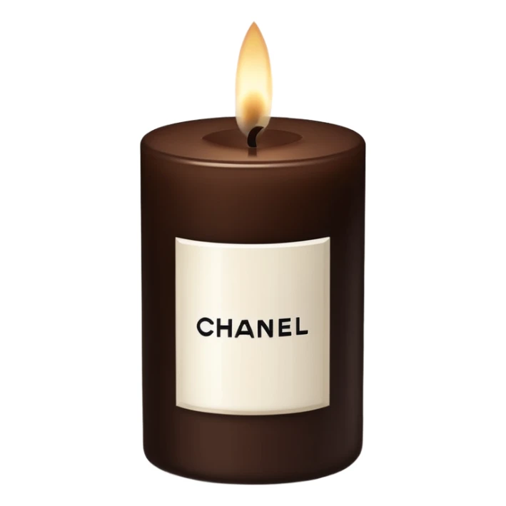 Dark Brown and white Chanel Candle sticker
