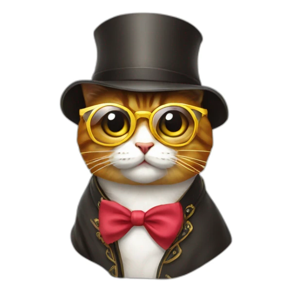 Un chat riche avec des lunettes de soleil sticker