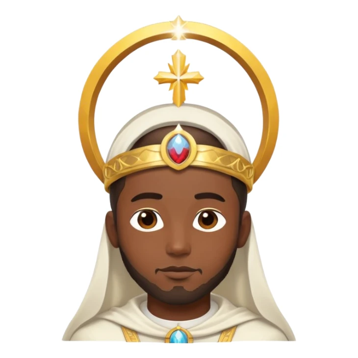 Black Male with a Saint halo above his head.  sticker