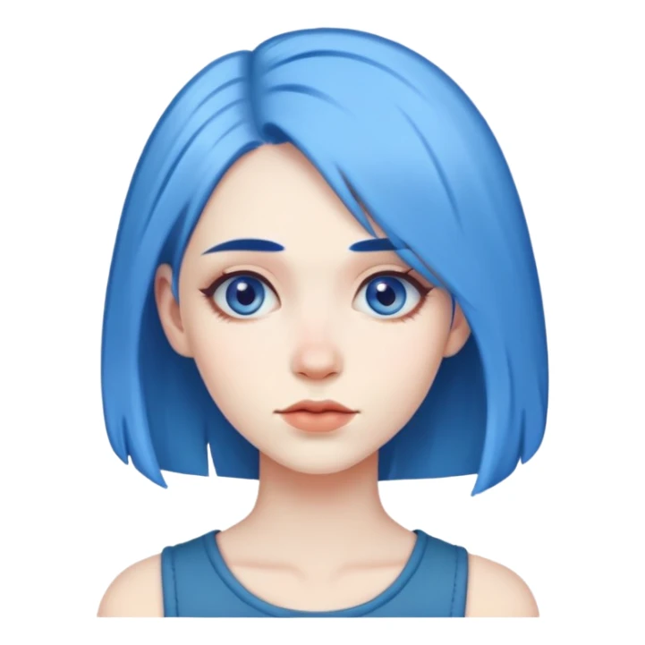woman with blue hair sticker
