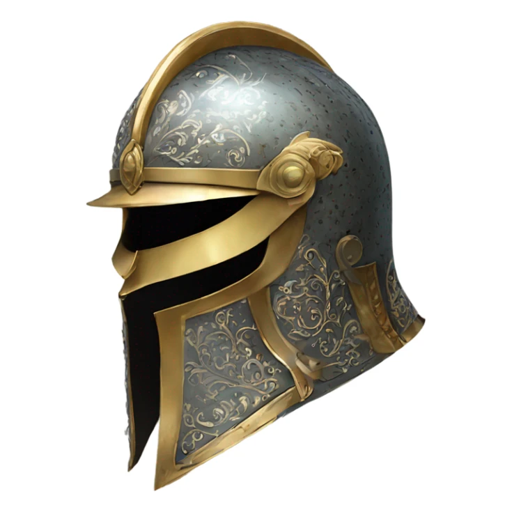 ornate french full-face armet helmet intricate inlays sticker