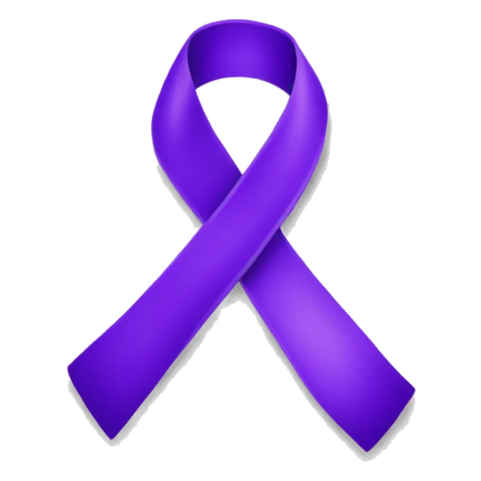 Purple awareness ribbon on transparent background sticker