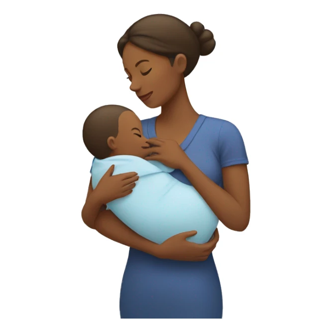 Mom holds the baby in her arms facing each other sticker