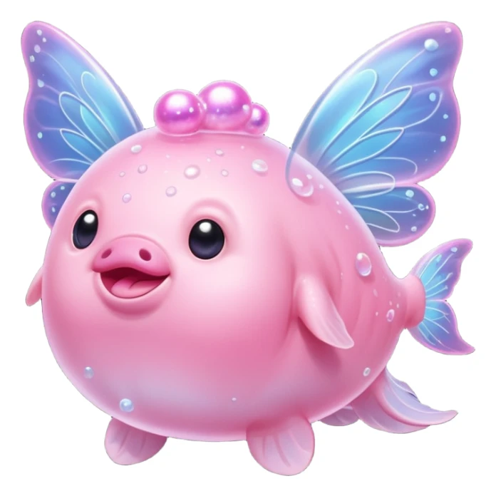 blobfish that is a magical fairy with wings sticker