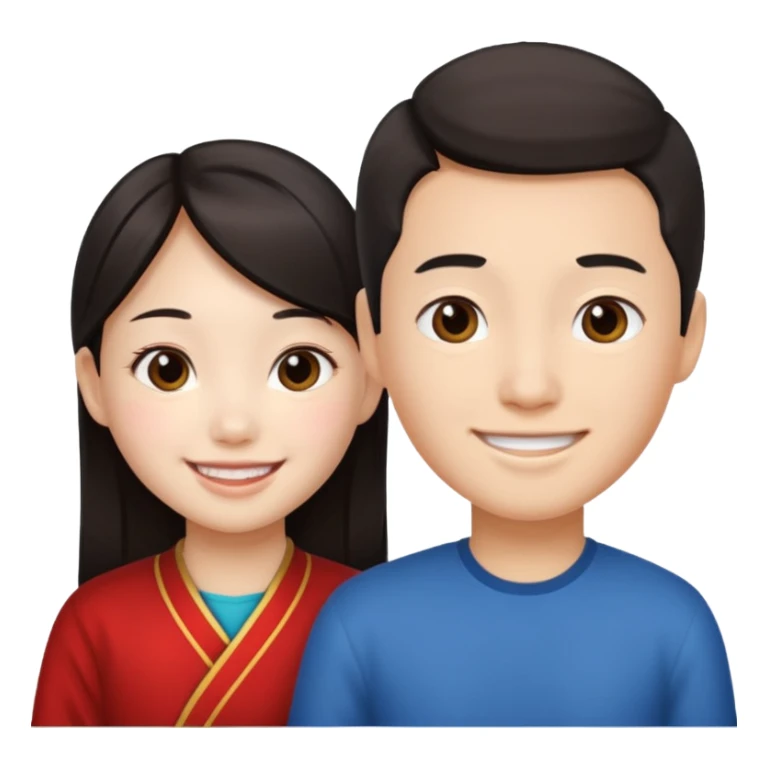 Chinese girl and chinese boy sticker