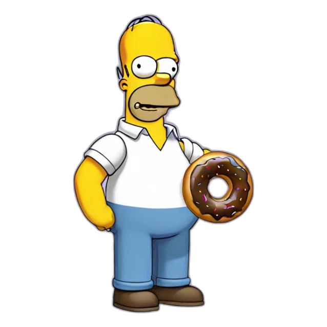 Homer simpson qui mange un donut sticker