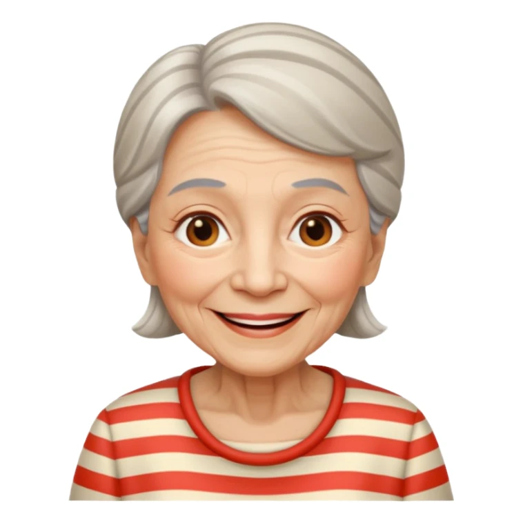 elderly woman with striped clothes sticker