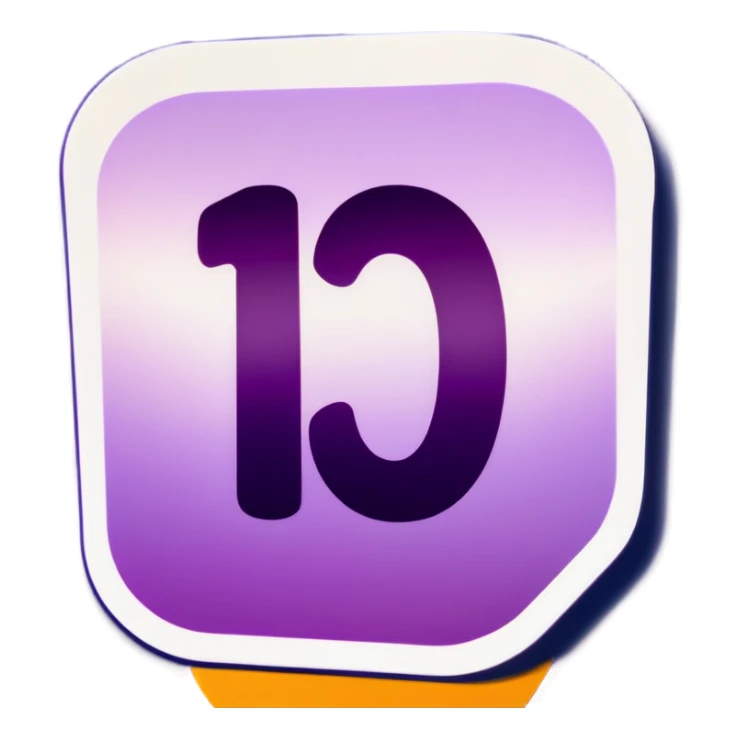 The Number 150 in a Purple Glowy Light sticker