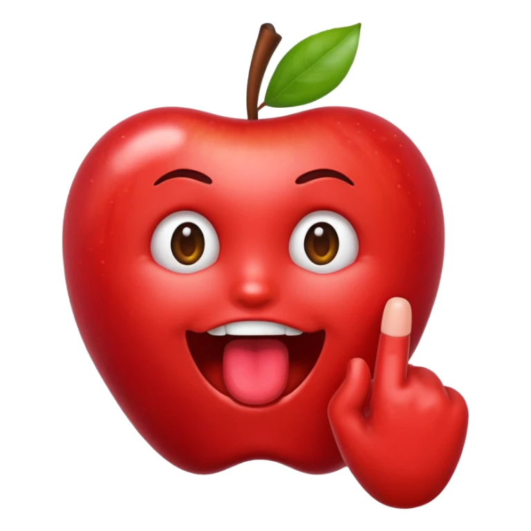 Emoji Apple ou iPhone coquin avec le doigt dans le coin de la bouche sticker
