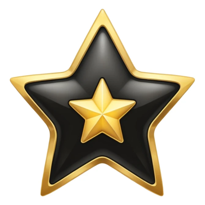 ★☆ - this shows full star and empty star  only with black outline with white colour inside but I want is first half black and second half empty sticker