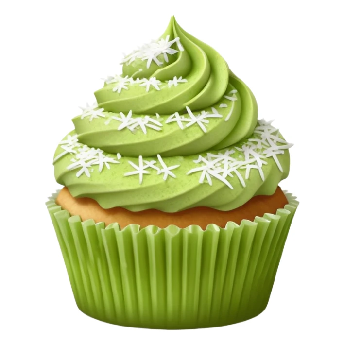 Shredded coconut cupcake dusted with green powder  sticker