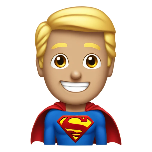 donald trump smiling dressed as superman sticker