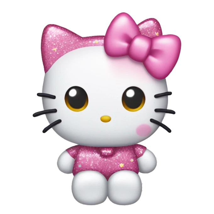 Hello kitty wearing a glittery bow that has pink frosting and sprinkles  sticker