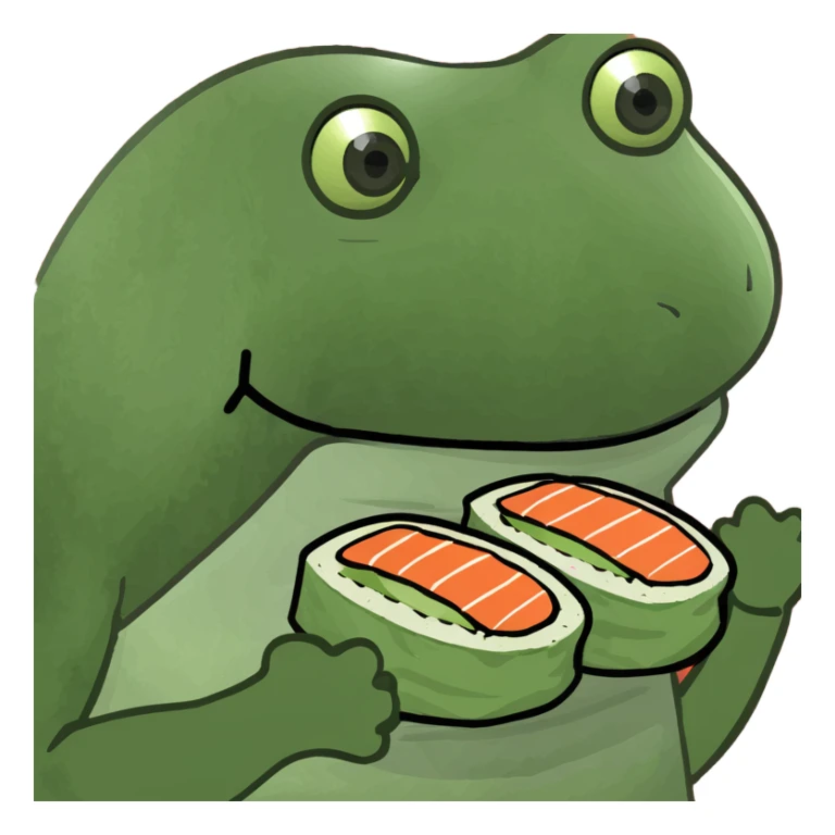 Piece of sushi, eating a whale sticker