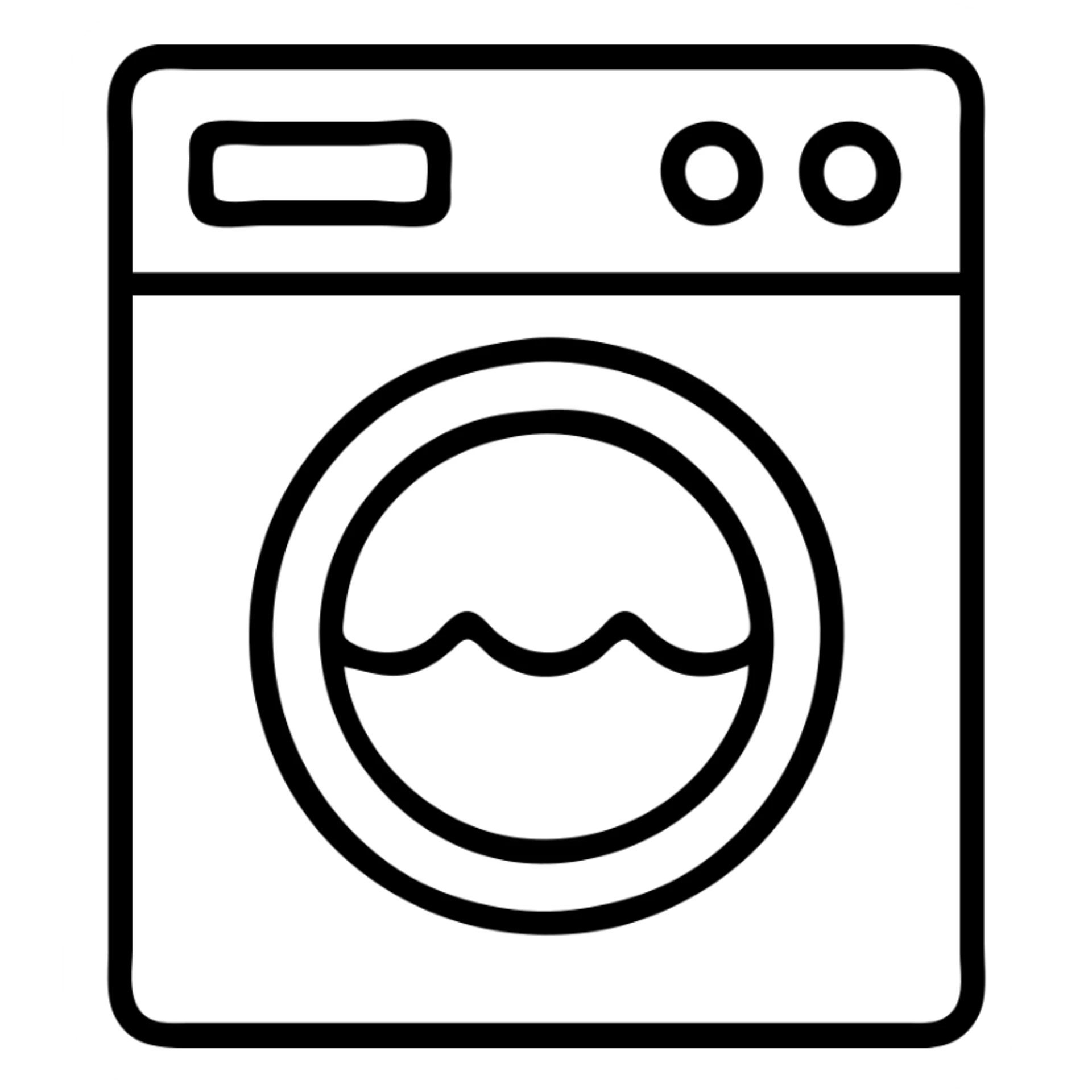 washing machine with water cycle sticker