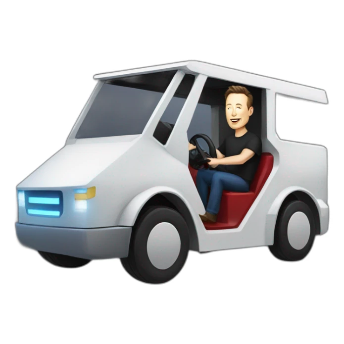 Elon musk riding in a Tesla cyber truck  sticker