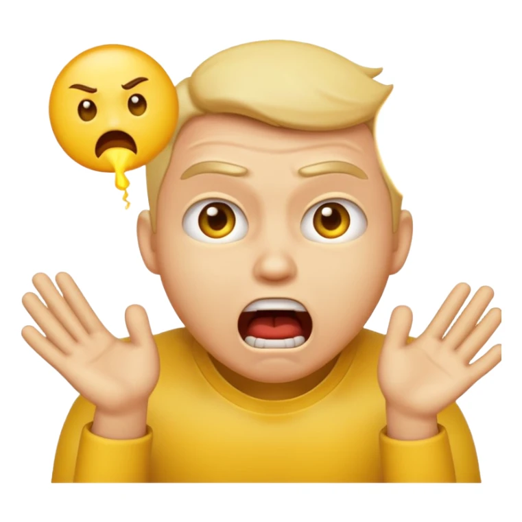 yellow emoji choking himself out in anger scary sticker